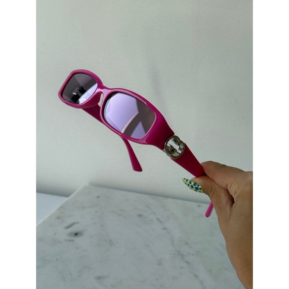 NEW Gucci GG1661S Pink Slim Logo Sunglasses - Picture 6 of 8